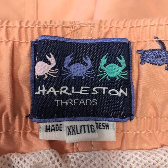 Charleston Threads Mens Swim Trunks XXL Orange Blue Turtles Short Elastic Waist - Picture 5 of 14